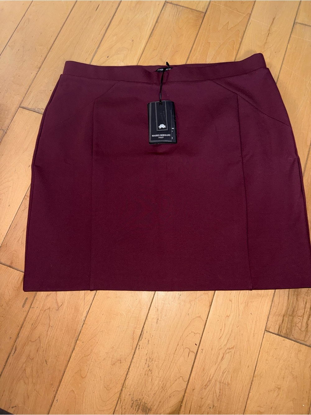 Mario Serrani Wine-Colored Mini Pencil Skirt